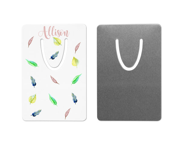 Personalized Bookmark for book lovers - Colorful Feathers   Clowdus Creations