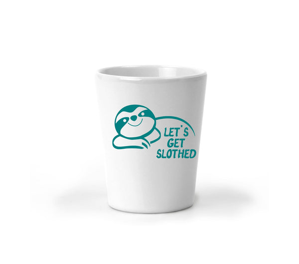 Customized Shot Glass | Let's Get Slothed Shot Glass | Funny Shot Glass   Clowdus Creations