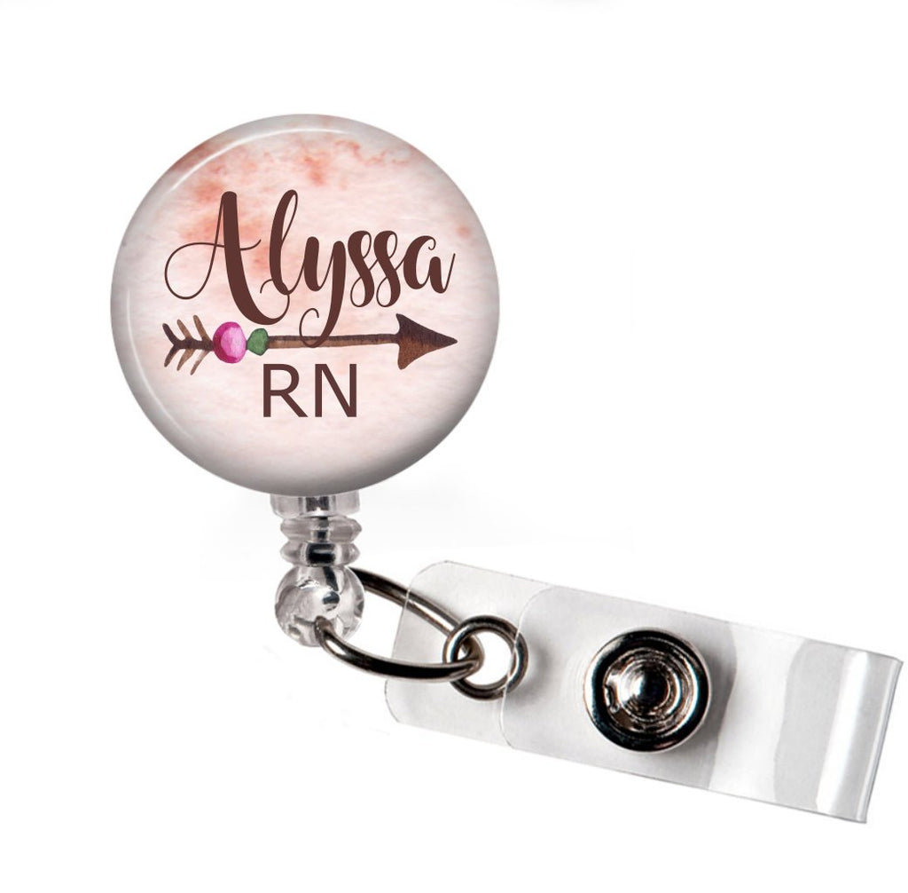 Arrow - Badge Reel with Name and Credentials Badge Reel | Clowdus Creations
