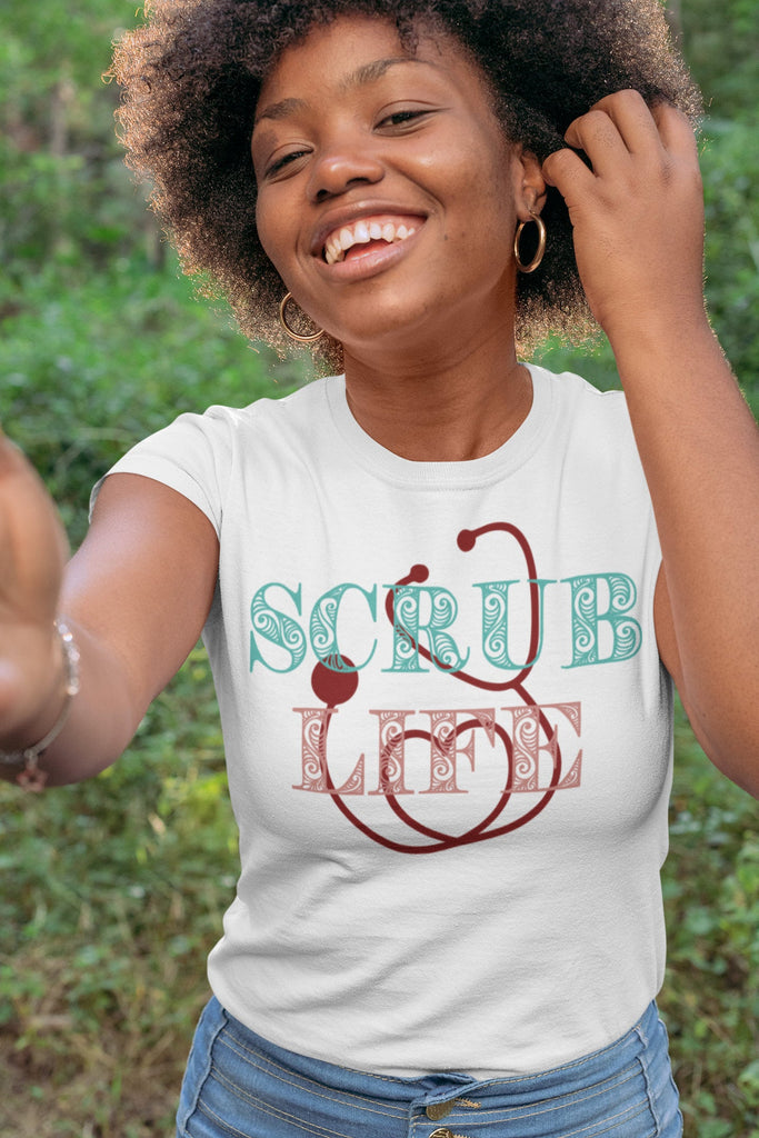 Scrub Life T-shirt | Nurse T-shirt | Nurse Gifts | Gift For Nurse | Ladies Slim Fit Fine Jersey Tee | Gift for Student RN