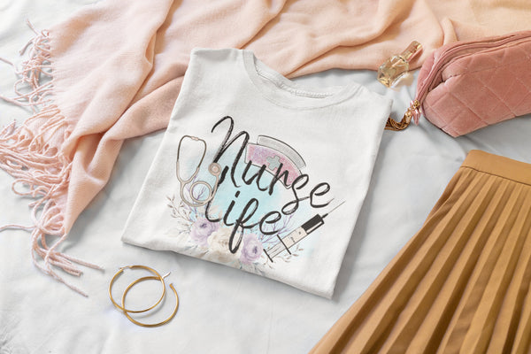 Nurse Life T-shirt | Nurse T-shirt | Nurse Gifts | Gift For Nurse | Ladies Slim Fit Fine Jersey Tee | Gift for Student RN