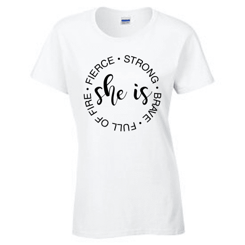 Ladies Short Sleeve T-shirt - She is strong - Clowdus Creations